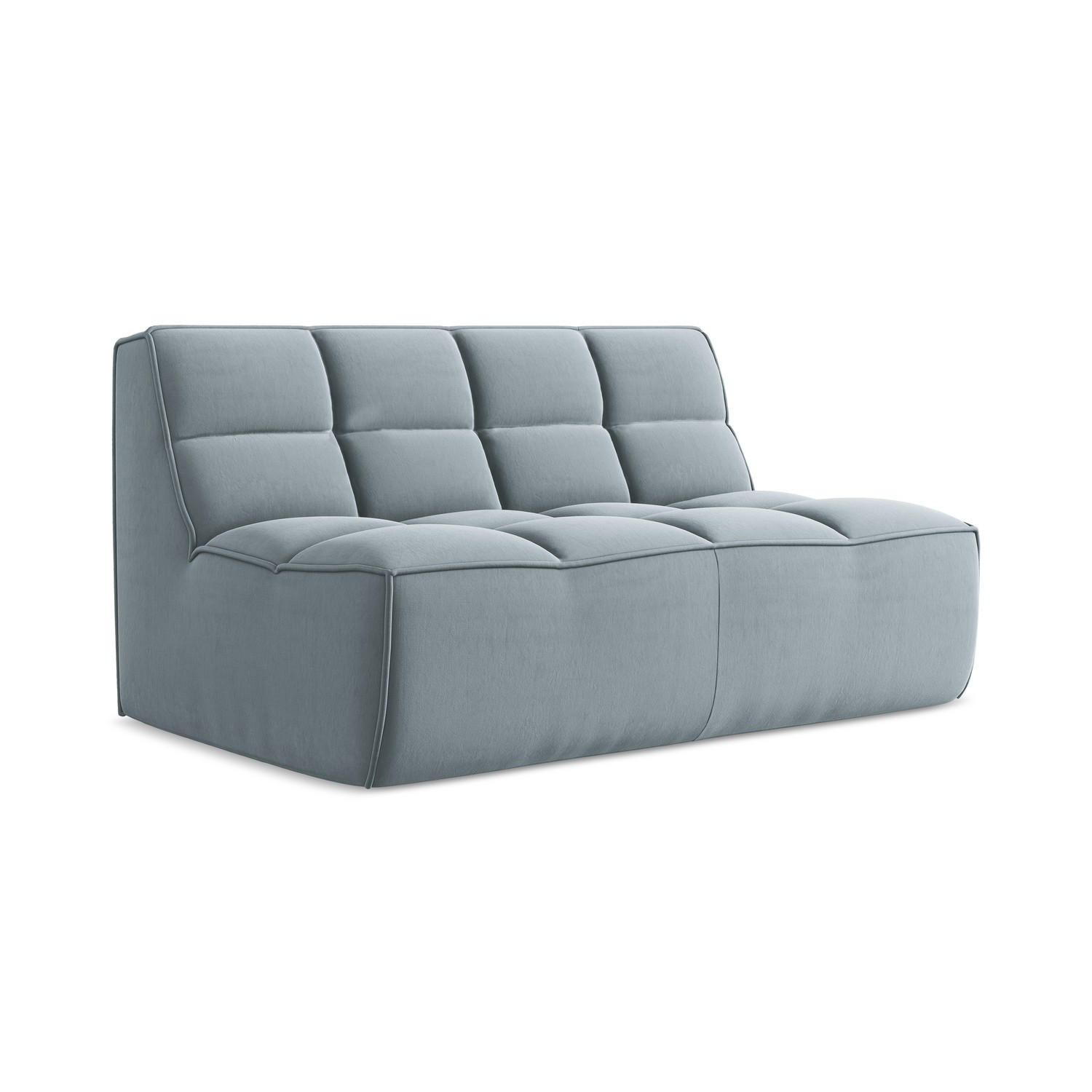 2-SITZER-SOFA Samt Stoff Blau - Blau/Schwarz, Kunststoff/Textil (160/75/93cm) - LaMiaSofa