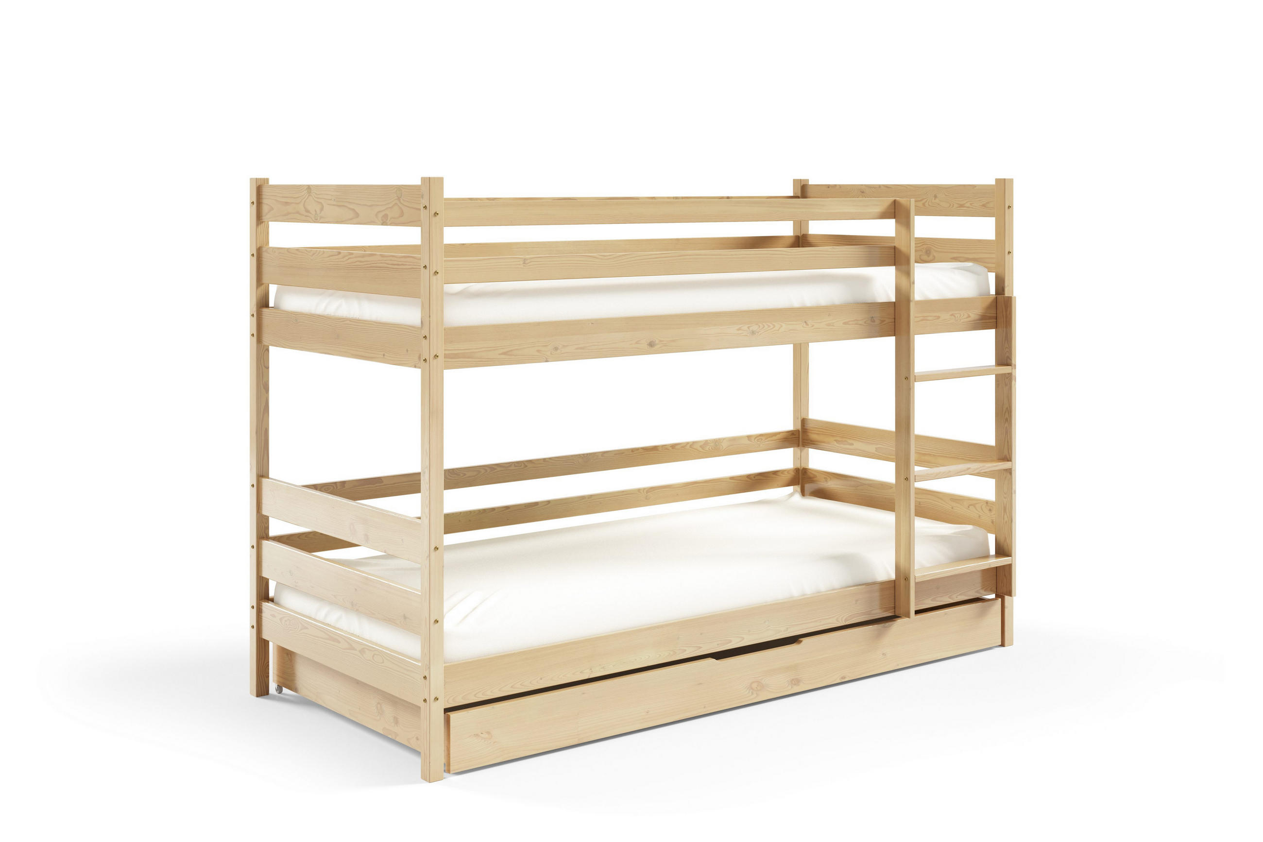 ETAGENBETT SIMBA mit Bettkasten 80x190 cm Kieferfarben - Kieferfarben, Holz (80/190cm) - MASSENO