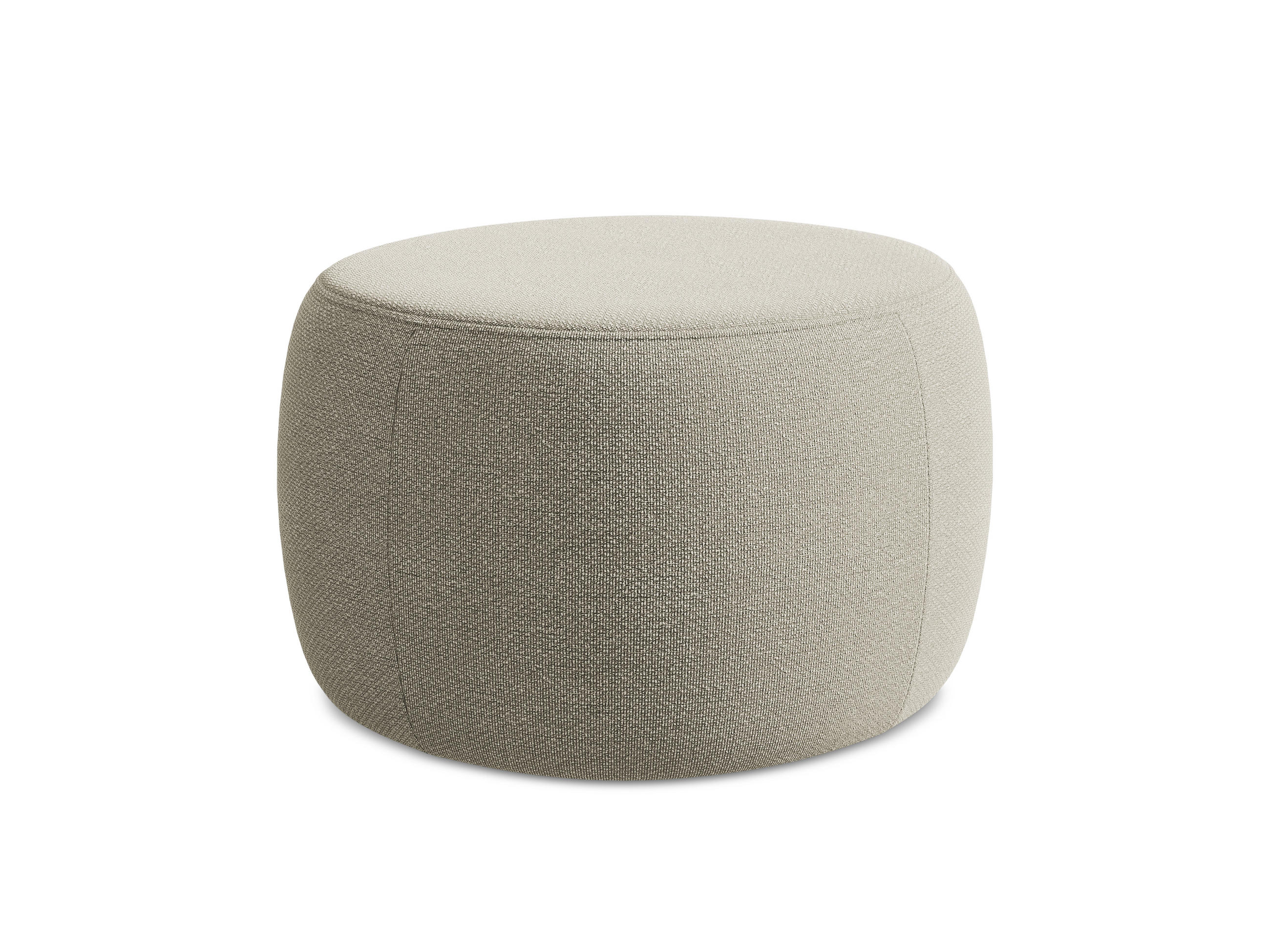 POUF Bouclé Stoff Grau - Taupe/Schwarz, Kunststoff/Textil (76/44/67cm) - Makamii