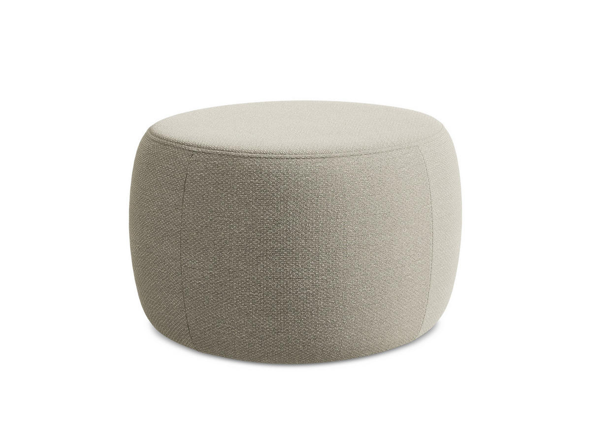 POUF Bouclé Stoff Grau - Taupe/Schwarz, Kunststoff/Textil (76/44/67cm) - Makamii