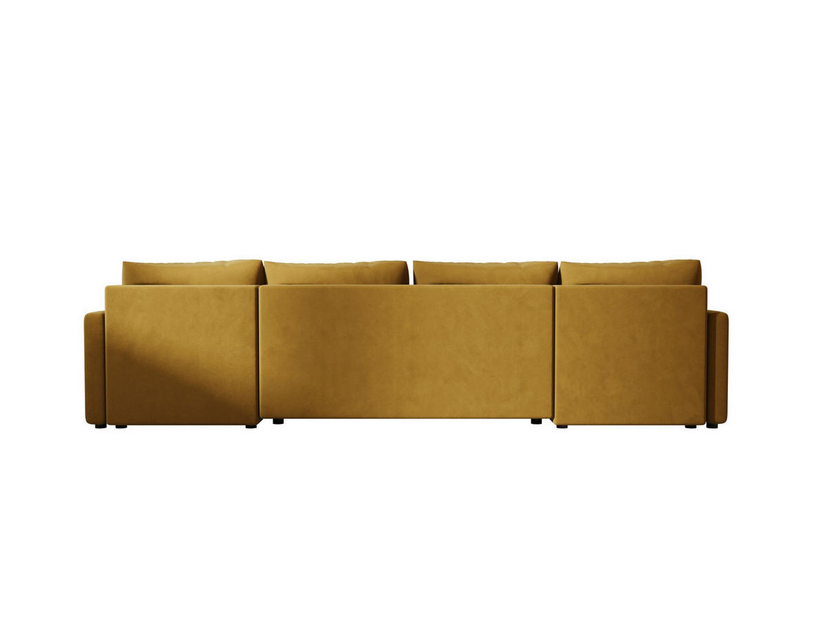 ECKSOFA MOS U BIS Itaka 33 mit Schlaffunktion - Currygelb, Textil (285/85/140cm) - Bedante