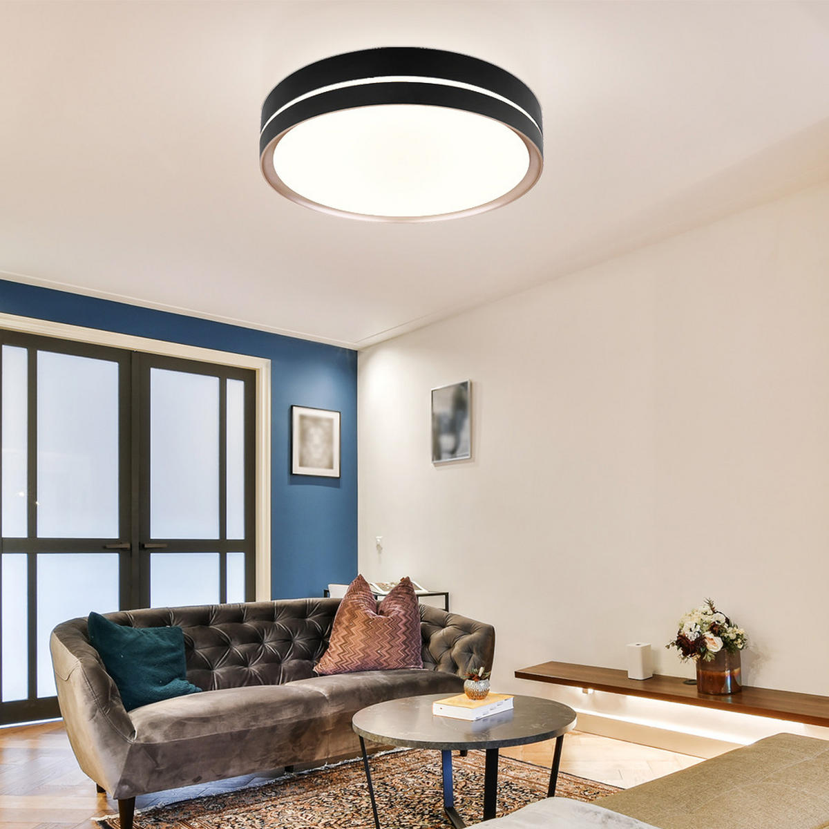 LED DECKENLEUCHTE Manni Schwarz Metall - Schwarz, Metall (40/40/6.5cm)