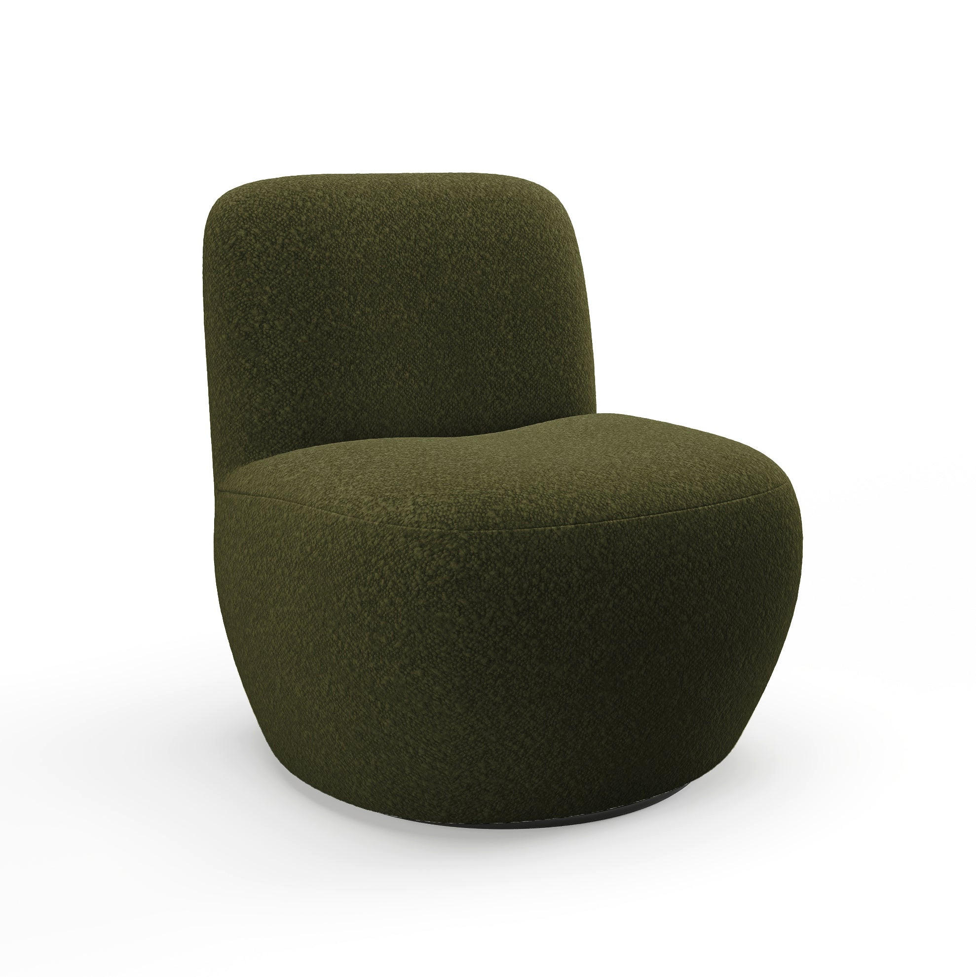 DREHSESSEL Stoff Bouclé khaki - Olivgrün/Grün, Textil (64/77/68cm) - Sia Home