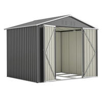 GARTENSCHUPPEN Metall 8x6 Fuß Anthrazit - Grau, Metall (180/191/229.4cm) - ComfortXL