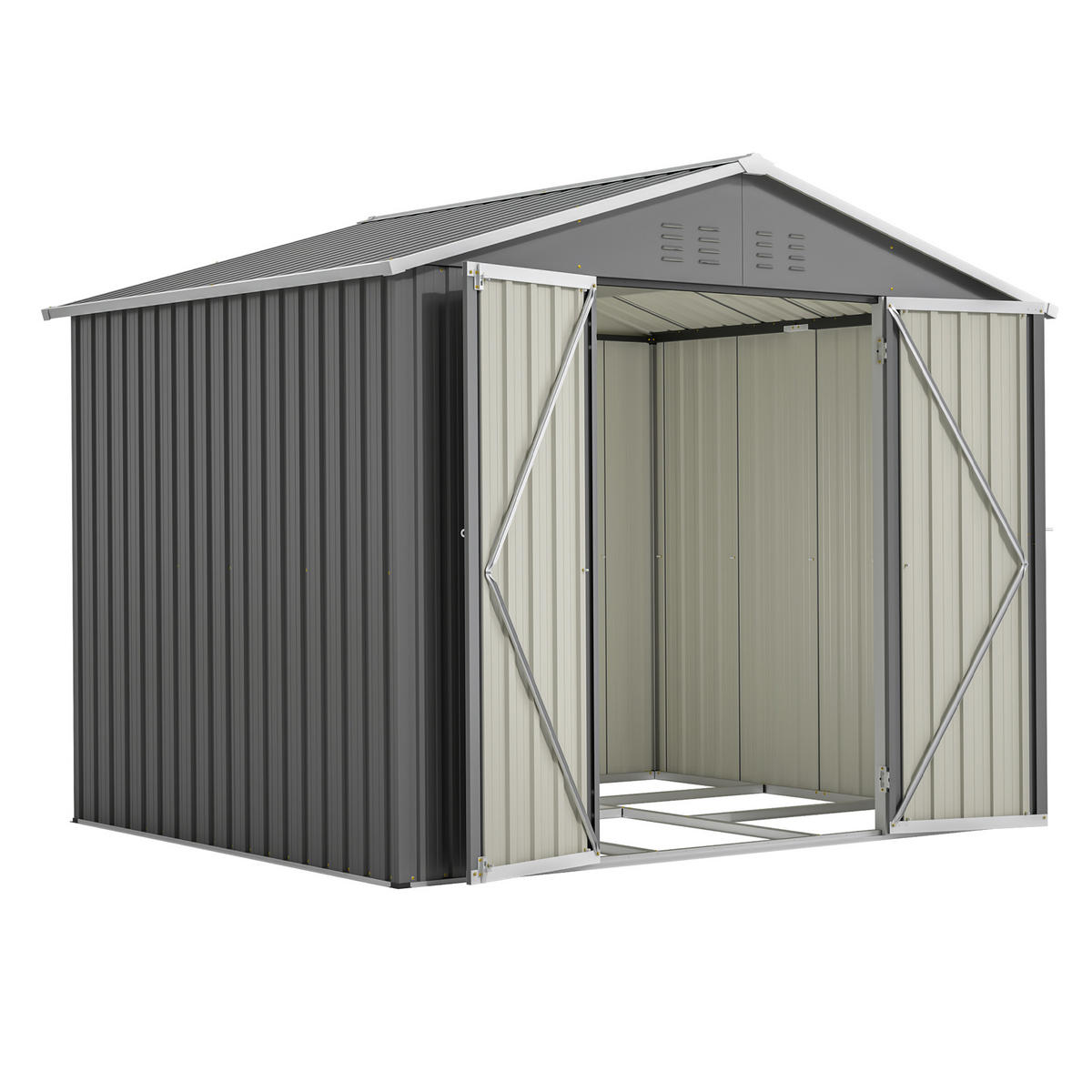 GARTENSCHUPPEN Metall 8x6 Fuß Anthrazit - Grau, Metall (180/191/229.4cm) - ComfortXL