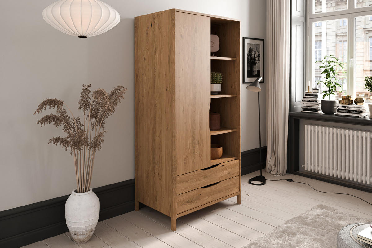 KLEIDERSCHRANK PAUL Wildeiche - Wildeiche, Holz (95/188/60cm) - byoak