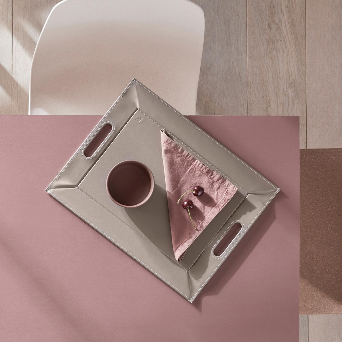 WENDETABLETT Taupe / Weiss - 55 x 41cm - Weiß, Textil (41/0.8/55cm) - Freeform