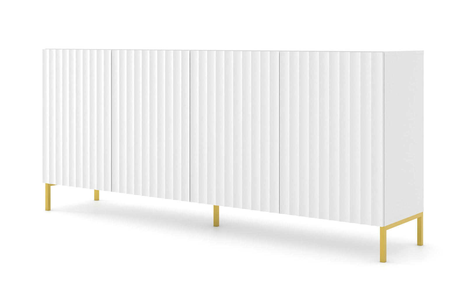 KOMMODE Weiß, Gold 200/87/42 - Weiß, Holzwerkstoff (200/87/42cm) - RAUMHIRSCH FURNITURE
