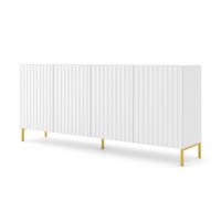 KOMMODE Weiß, Gold 200/87/42 - Weiß, Holzwerkstoff (200/87/42cm) - RAUMHIRSCH FURNITURE