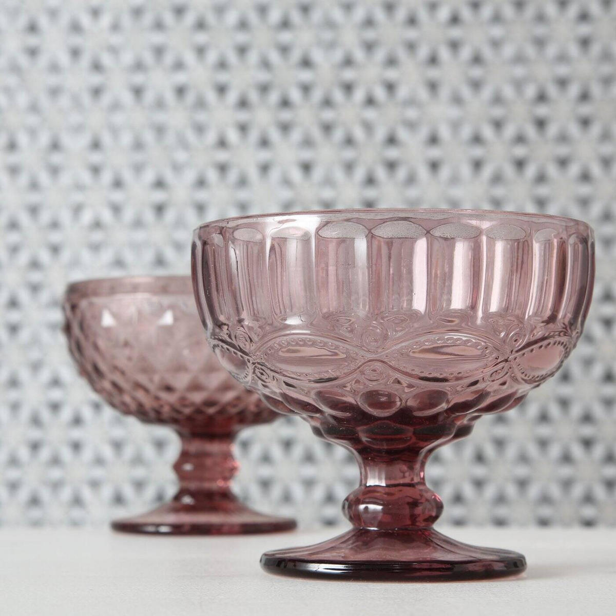 DESSERT- UND EISBECHER Rosa Glas Ø 12 cm - Rosa, Glas (12cm) - Boltze Home