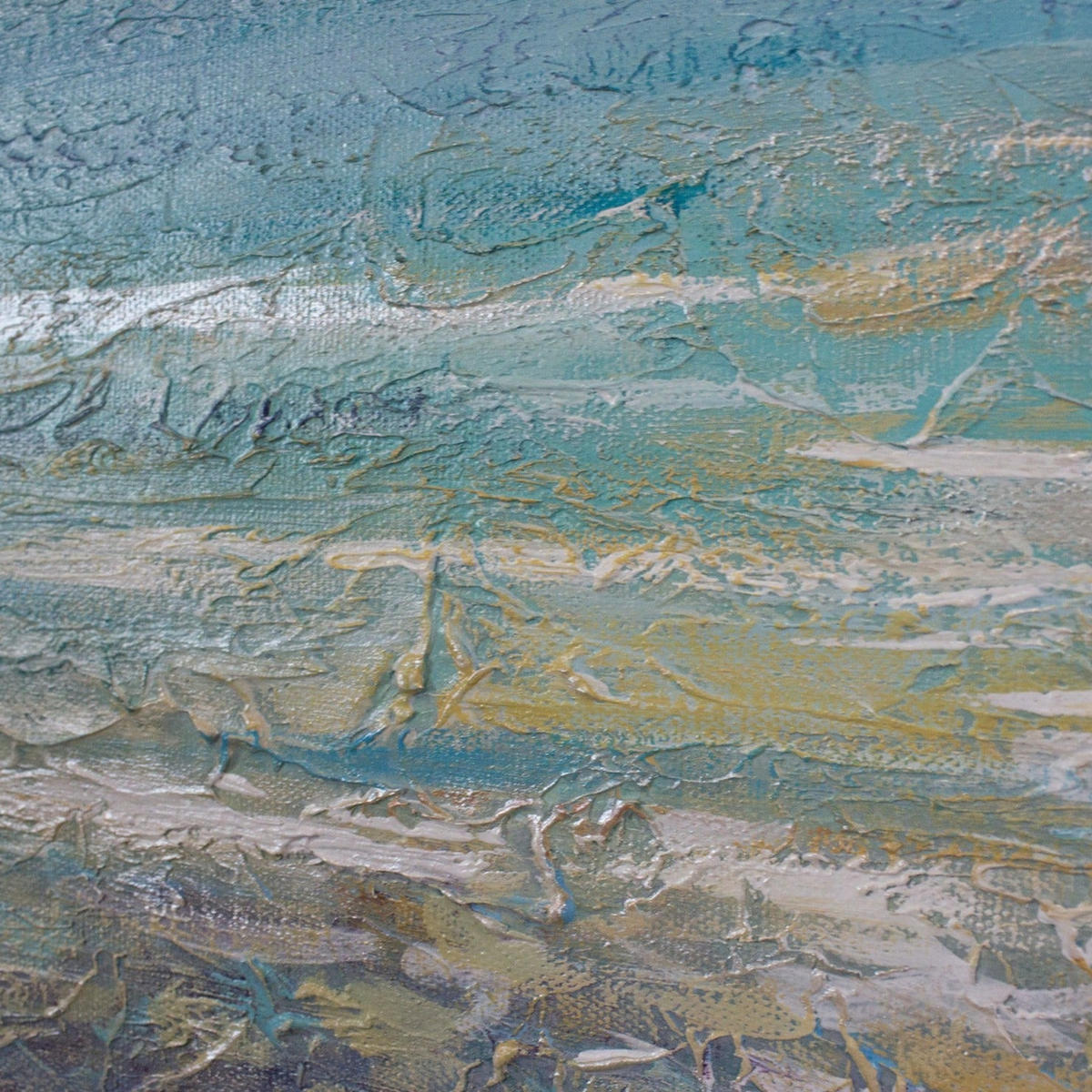 GEMÄLDE Abkühlung auf Keilrahmen 120x80 cm - Blau, Holz (120/80cm) - YS-art gallery