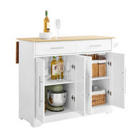 KÜCHENINSEL mit Rollen Weiß-Natur - Weiß, Holzwerkstoff (113/91/69cm) - SoBuy