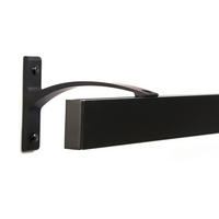 GARDINENSCHIENE auf Maß 1-lauf Wandmontage Curve 510cm - Schwarz, Metall (510cm) - Deco-Raum