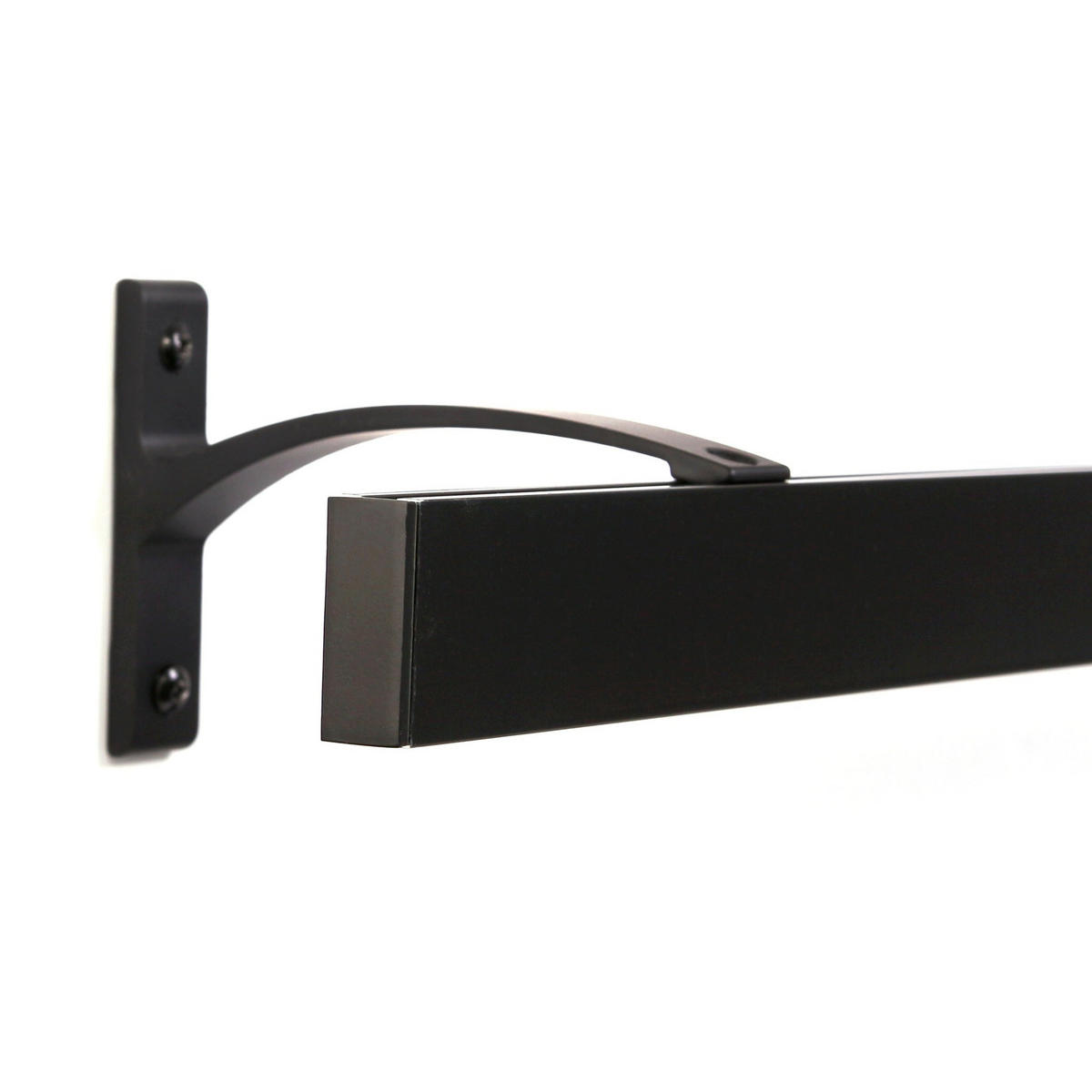 GARDINENSCHIENE auf Maß 1-lauf Wandmontage Curve 510cm - Schwarz, Metall (510cm) - Deco-Raum