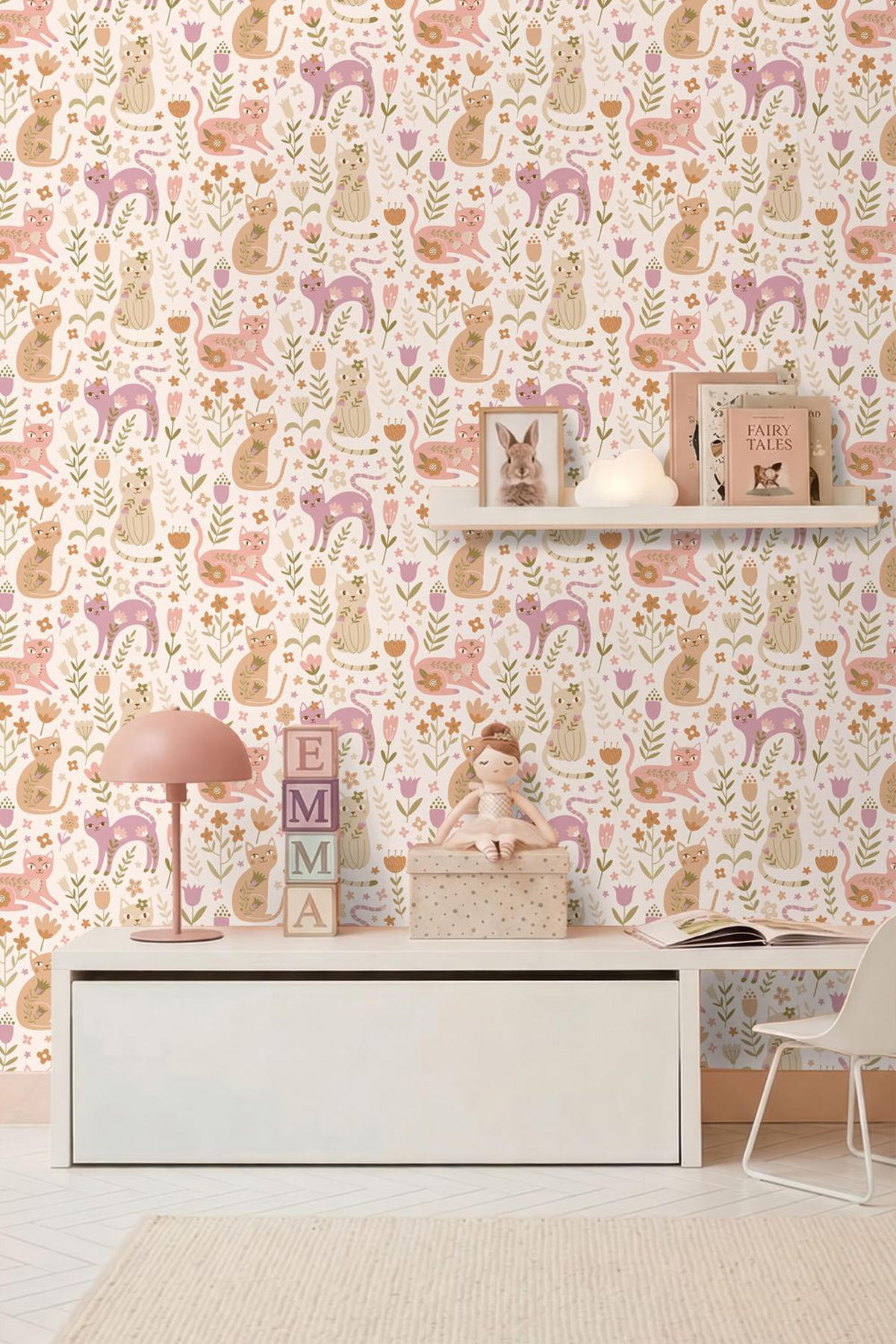 TAPETE Kätzchen 50 x 900 cm - Lila, Papier (50/0.1cm) - ESTAhome