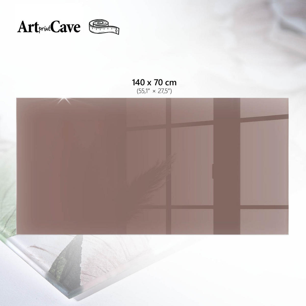 TISCHPLATTE 140x70 cm – Pastellbraun - Pink, Glas (140/70/0.4cm) - Wallfluent