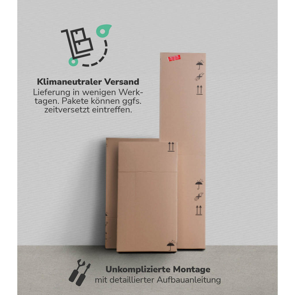 Thumbnail - Mokebo Badmöbel-Set, Weiß, Holzwerkstoff, 103x180x34 cm, Badezimmer, Badmöbelsets & Badmöbelserien, Badmöbel-Sets