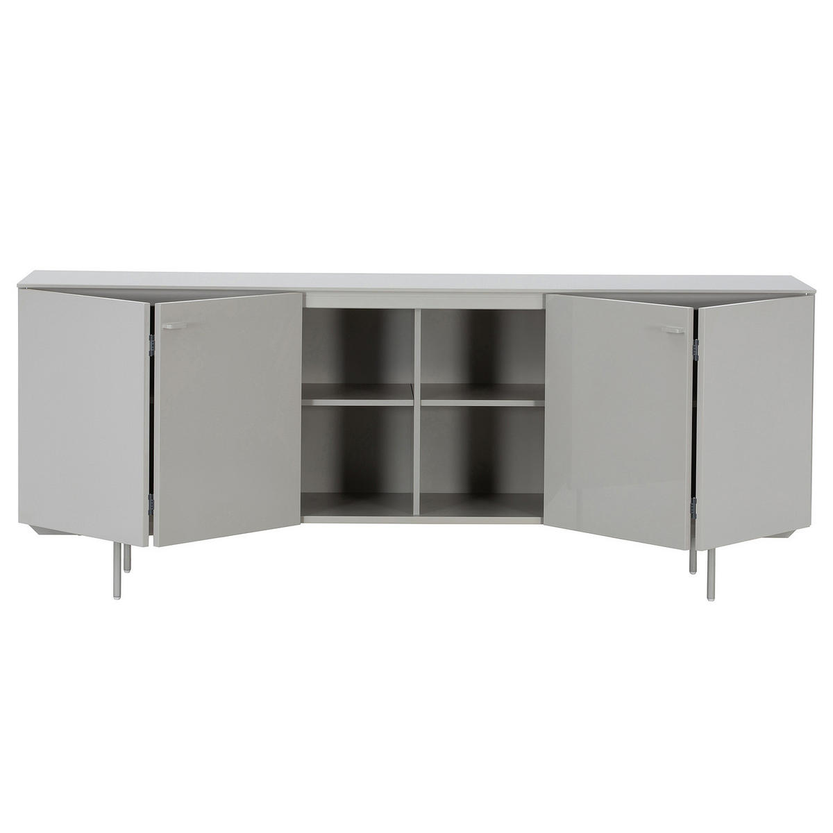 SIDEBOARD - Hellgrau - Hellgrau, Holzwerkstoff/Metall (200/80/45cm) - home24