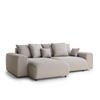 ECKSOFA MIT SCHLAFFUNKTION Solo Beige Webstoff - Beige/Schwarz, Holz/Holzwerkstoff (255/168cm) - Maison de Reve