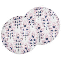 GARTENKISSEN 2er-Set Blattmotiv beige 40 cm Torretta - Creme, Textil (40/40cm) - Beliani