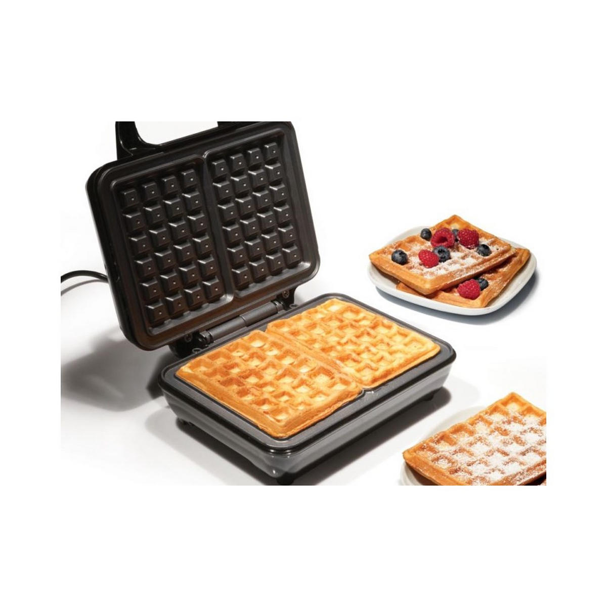 WAFFELEISEN Schwarz 17/23/5.5 cm TS1385 - Schwarz, Kunststoff (23/5.5/17cm) - Tiross 