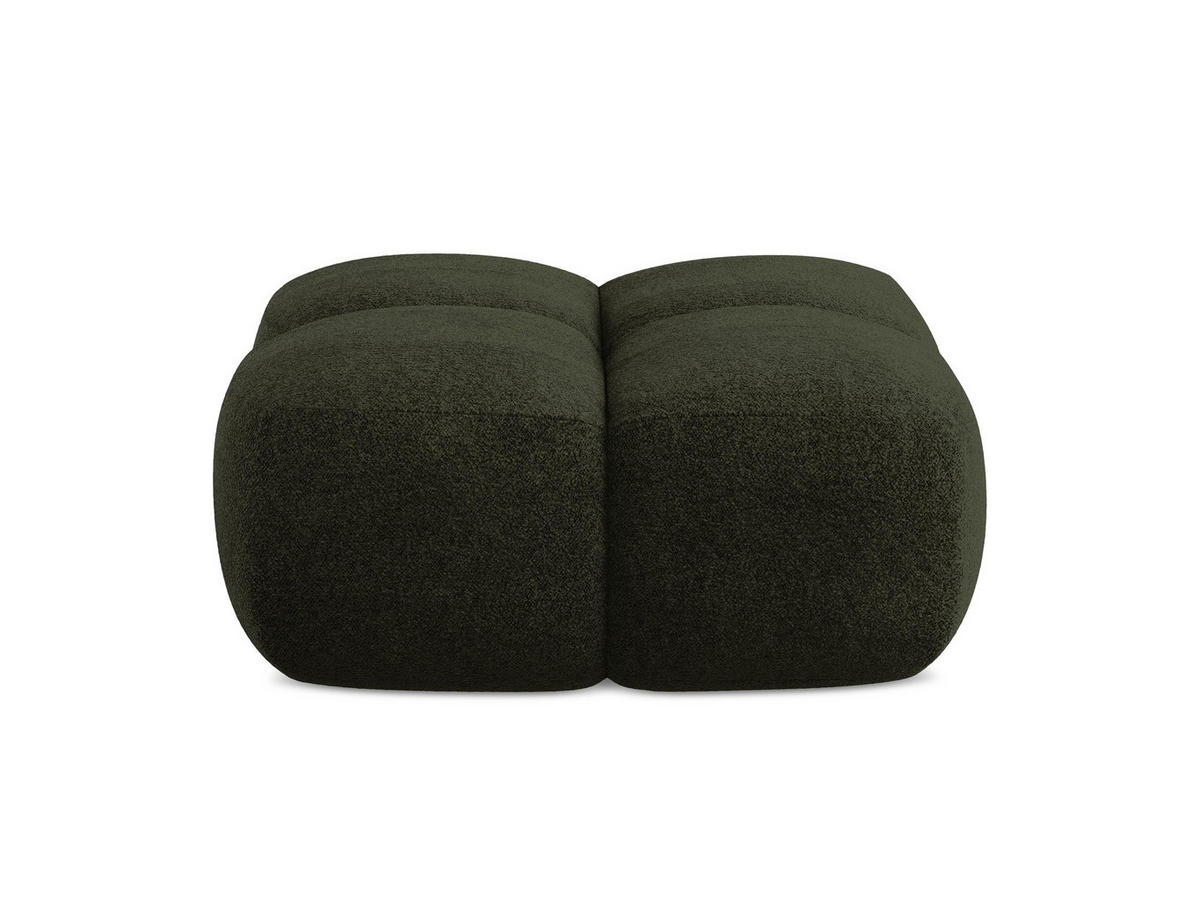 POUF Chenille Stoff Grün - Dunkelgrün/Schwarz, Holzwerkstoff/Kunststoff (90/39/90cm) - Makamii