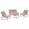 GARTENSET 4-Sitzer, Terrakotta - Rot, Textil - Oviala