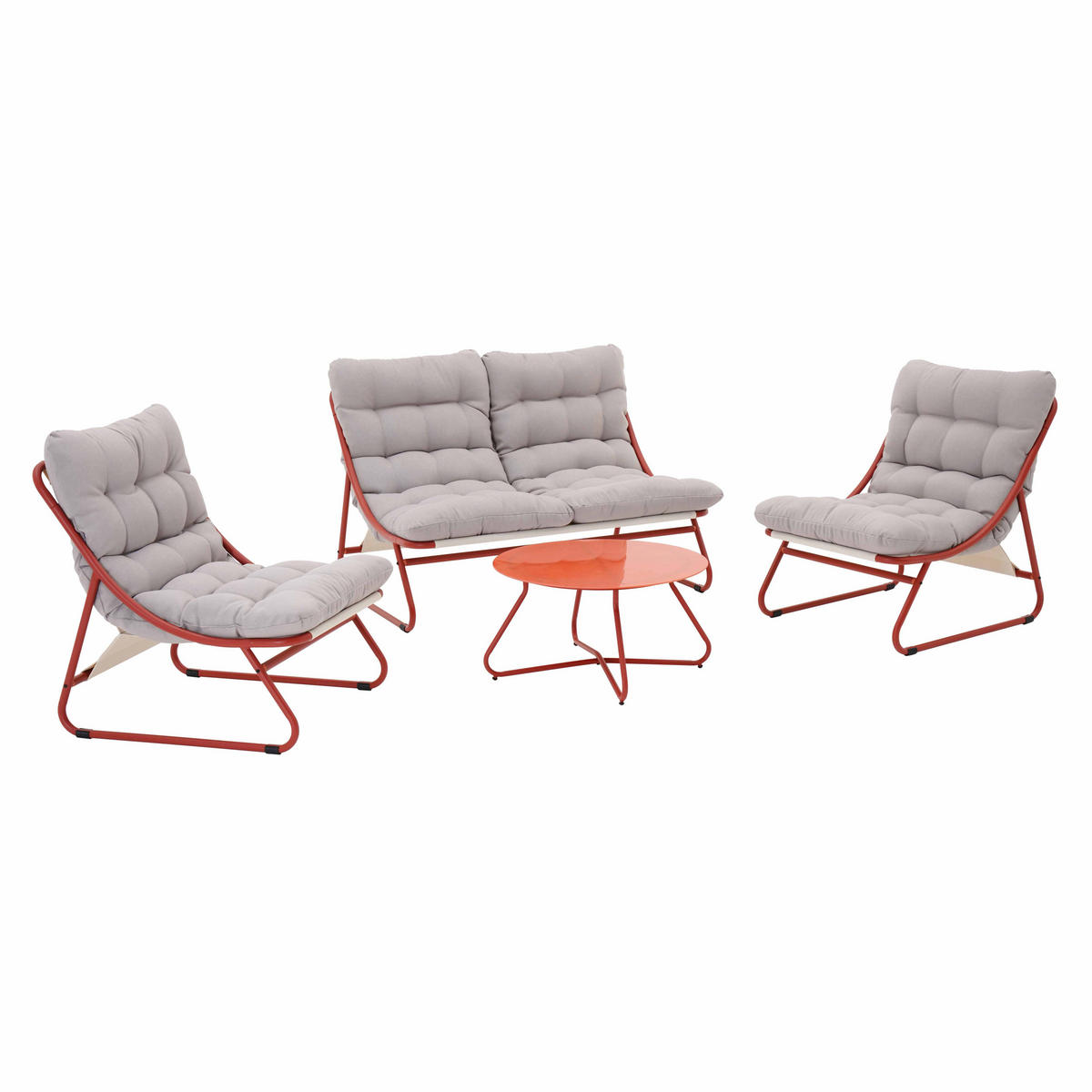 GARTENSET 4-Sitzer, Terrakotta - Rot, Textil - Oviala