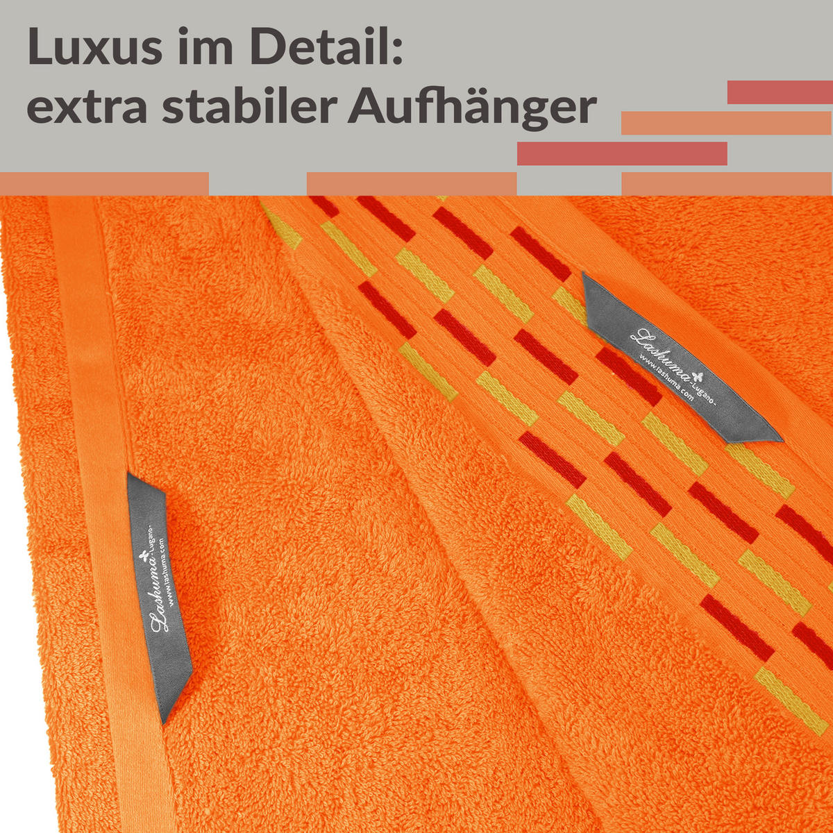 BADETUCH Lugano Orange 100x200 cm - Orange, Textil (100/200cm) - Lashuma