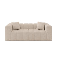 POHOVKA 2-MÍSTNÁ DONY-2 232x90x71 cm Béžová Velur - černá/béžová, kompozitní dřevo/textil (232/71/90cm) - ALTDECOR