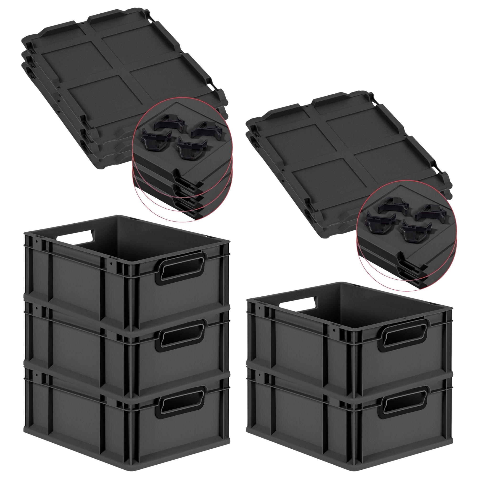 Proregal Eurobox Schwarz, Anthrazit 30x17x40 cm