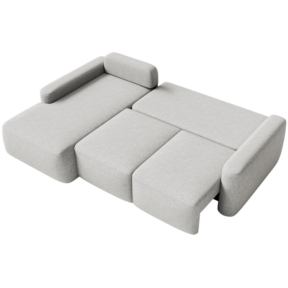 ECKSOFA Carnos Mini Graubeige Chenille - Taupe/Schwarz, Kunststoff/Textil (238/164cm) - Selsey