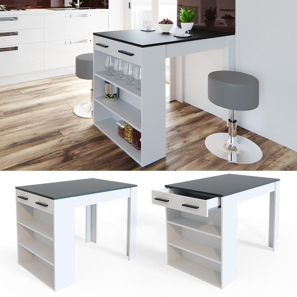 ESSZIMMERTISCH Repose Anthrazit/Weiß 67 x 100 cm - Anthrazit/Weiß, Holzwerkstoff (67/77.5/100cm) - Vicco