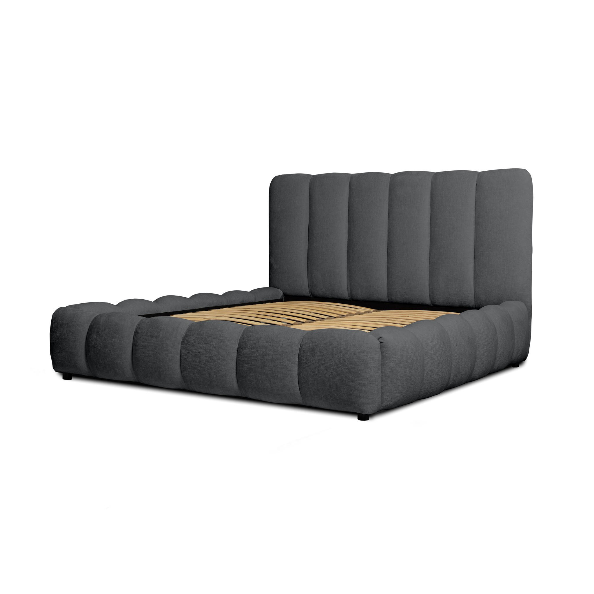 POLSTERBETT Heda Komplettset - Anthrazit, Holzwerkstoff/Textil (140/200cm) - Fun Möbel