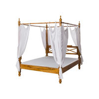 HIMMELBETT Akazie 180x200x224 honig lackiert OXFORD #0246 - Braun, Holz (180/200cm) - Massivmoebel24