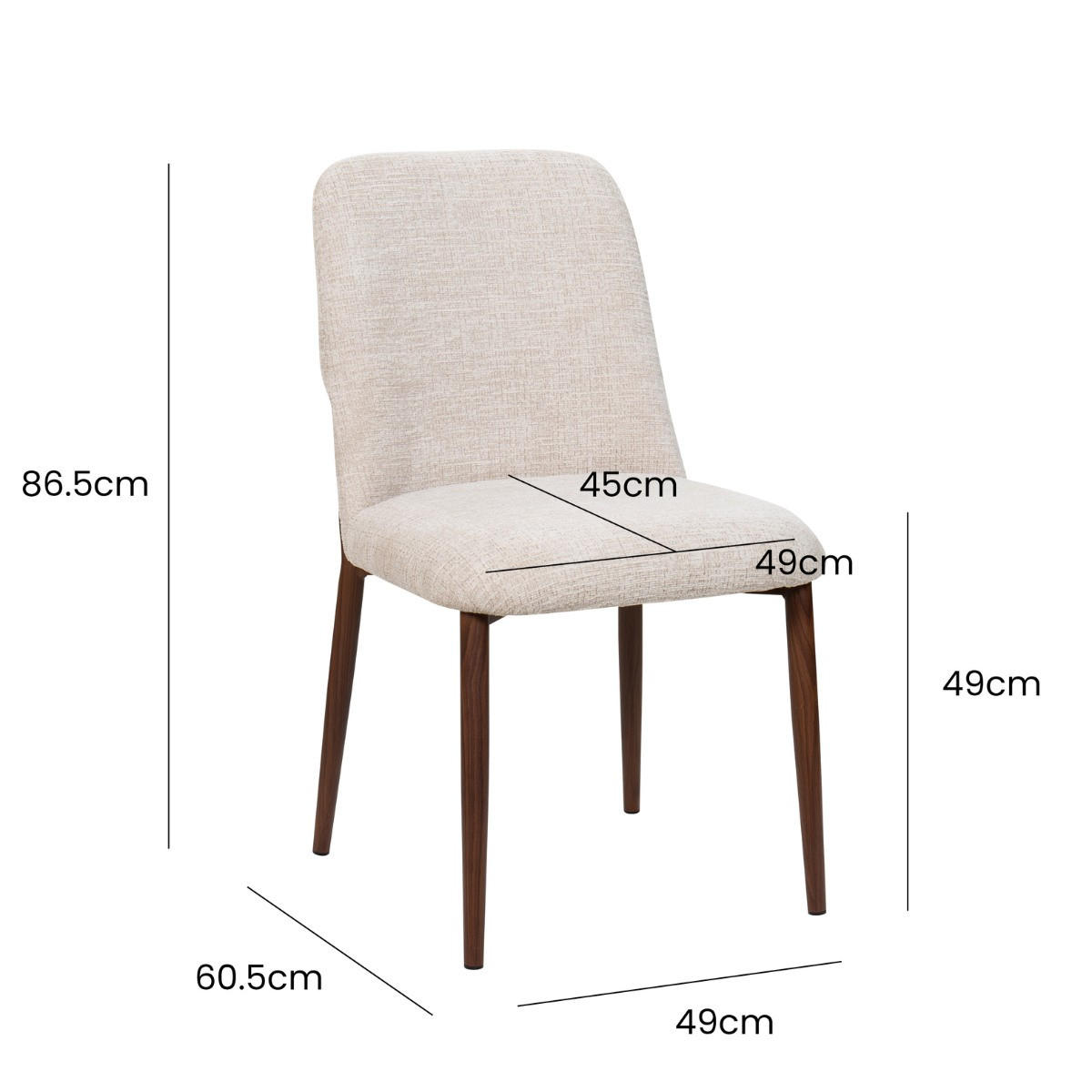 ESSZIMMERSTUHL 2er Set aus Stoff, beige - Beige, Textil (49/86/61cm) - Giga Meubel