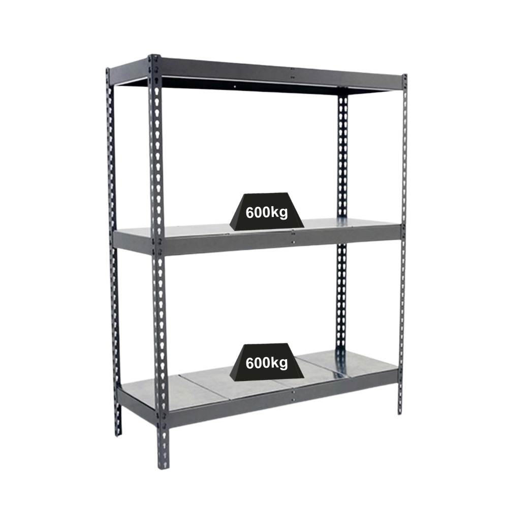 SCHWERLASTREGAL METAL BEAST THREE | HxBxT 200x180x60cm | Fachlast 600kg | Grau - Grau, Metall (180/200/60cm) - PROREGAL