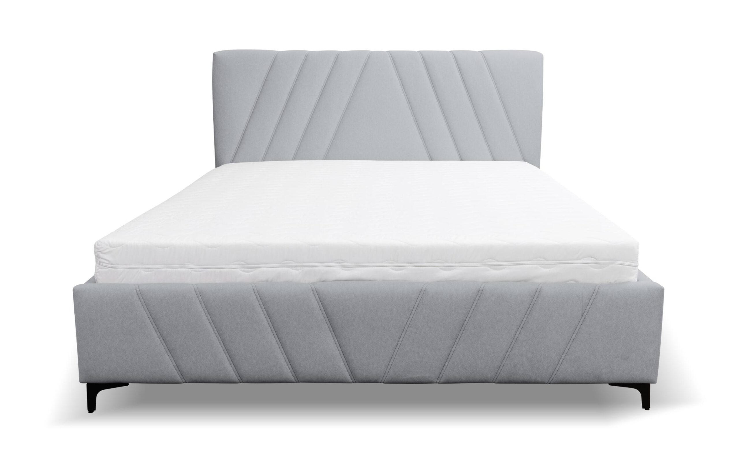 POLSTERBETT Capri mit Kopfteil, 160 x 200 cm, mit Bettkasten und Lattenrost aus Metall, Velourstoff, Frabe: Grau - Grau, Holz/Kunststoff (160/200cm) - VENASI MÖBEL