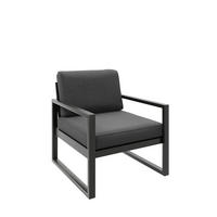 GARTENSESSEL Madera 76x80 cm, schwarz, dunkelgrau - Dunkelgrau/Schwarz, Kunststoff/Metall (76/86/80cm) - Margaret Hadas24