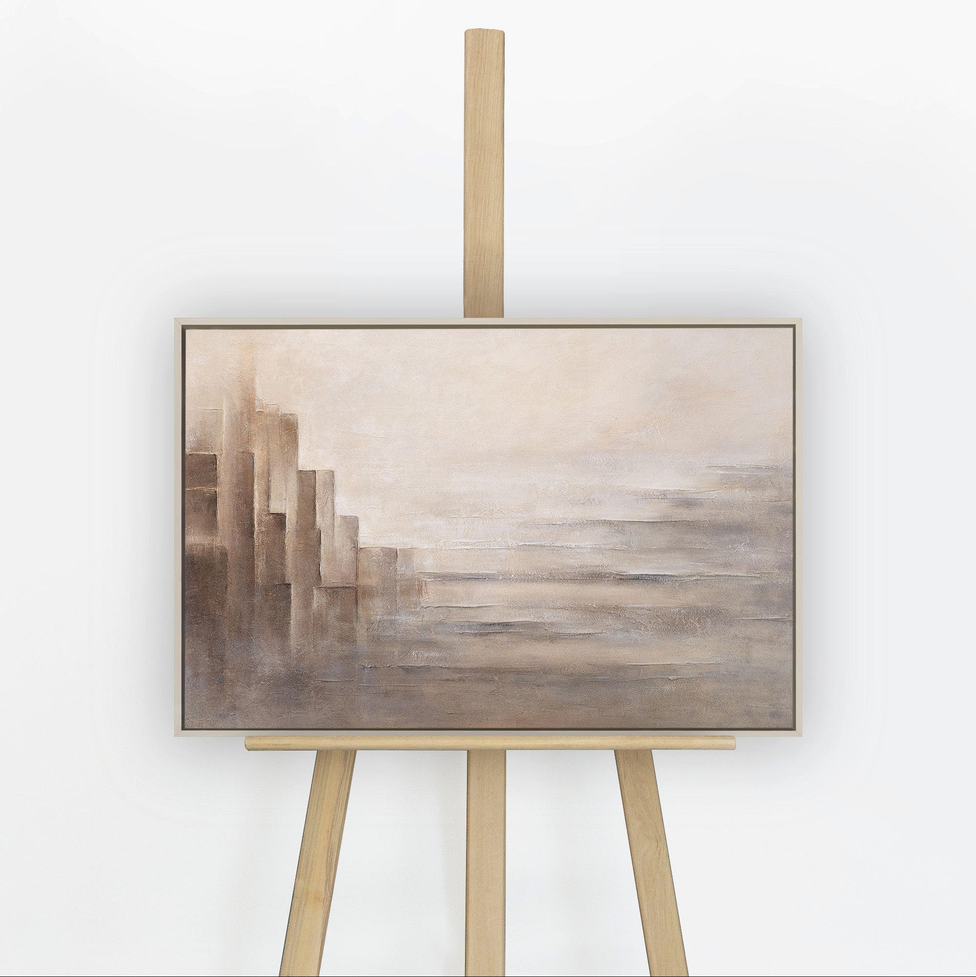 GEMÄLDE Grenzen der Illusion Schattenfugenrahmen Beige 60x40 cm - Beige, Holz (60/40cm) - YS-art gallery