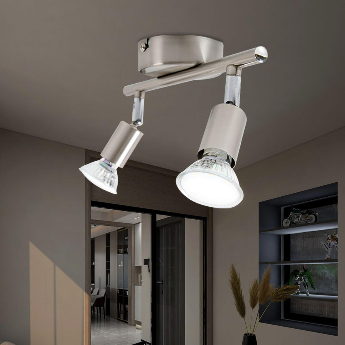 LED DECKENLEUCHTE Matrix Silber matt - Silberfarben, Metall (25.5/8.5/15cm)