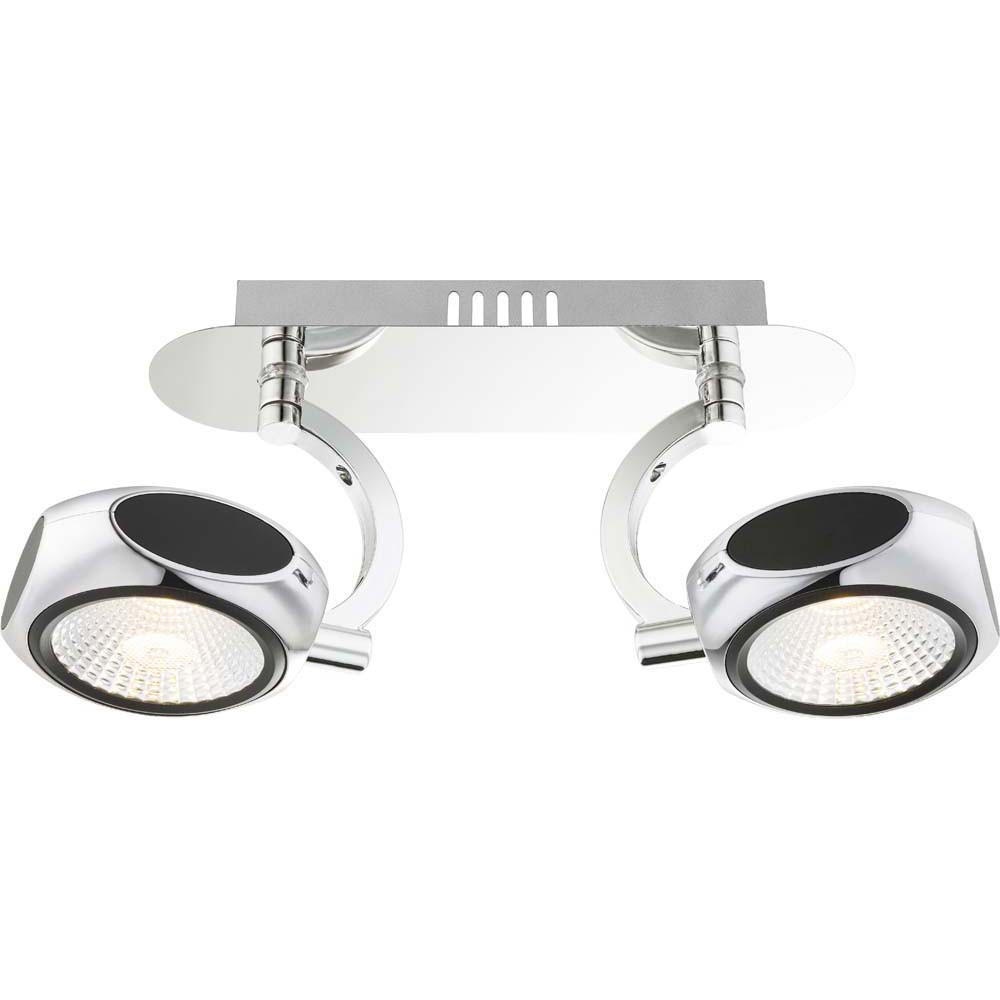 LED DECKENLEUCHTE Glas Silber Chrom - Silberfarben, Glas (31/9.3/15cm) - Globo Lighting