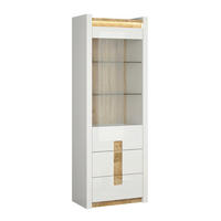 VITRINE Helios Weiß und Holz - Weiß, Holzwerkstoff (72/202/42cm) - Petits-meubles