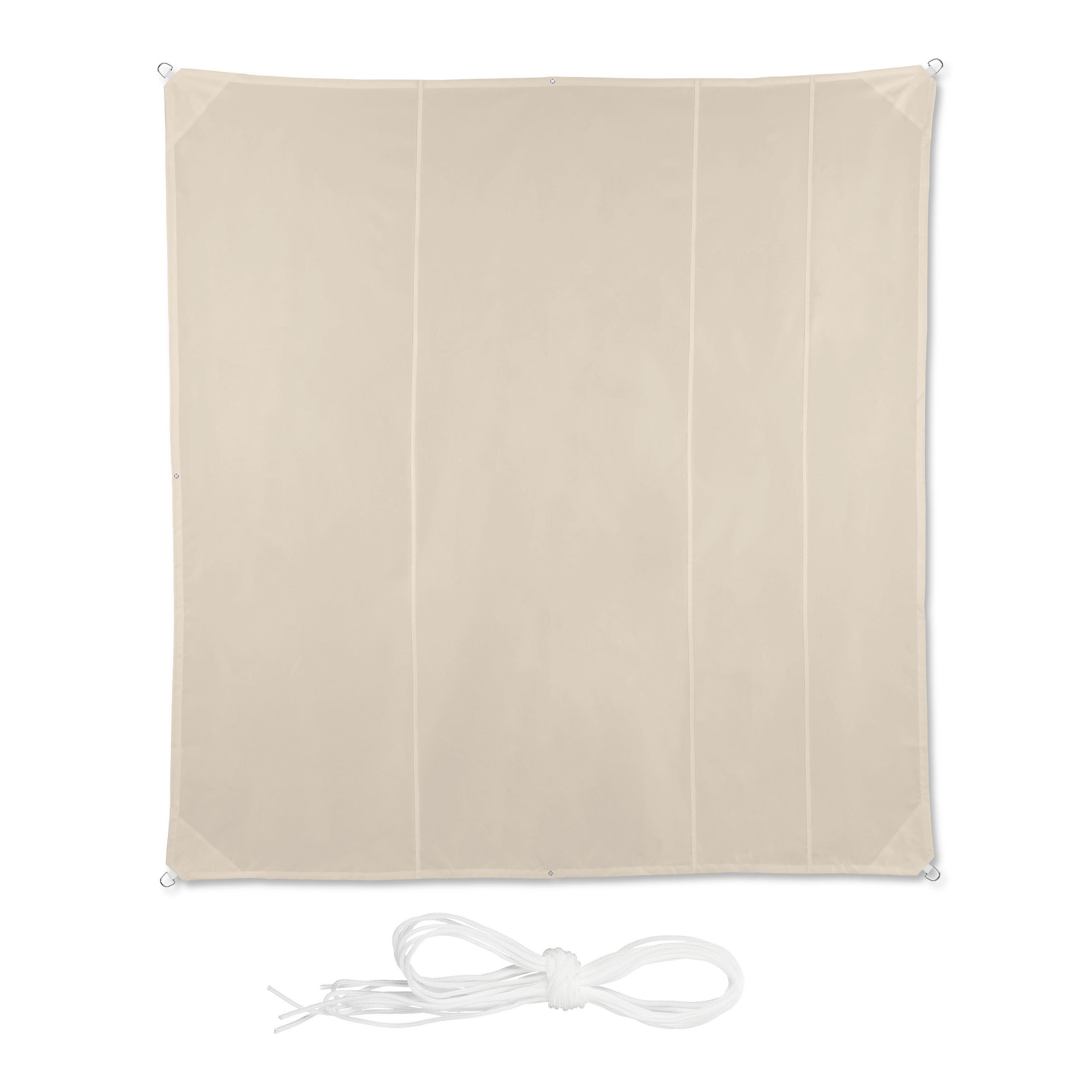 SONNENSEGEL - Beige, Textil/Metall (500/500cm) - Relaxdays