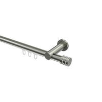 INNENLAUF-GARDINENSTANGEN-SET Platon Estana 480 cm (geteilt in 3 x 160 cm), 1-läufig, 20 mm Ø Edelstahl-Optik - Edelstahlfarben, Metall (480cm) - INTERDECO