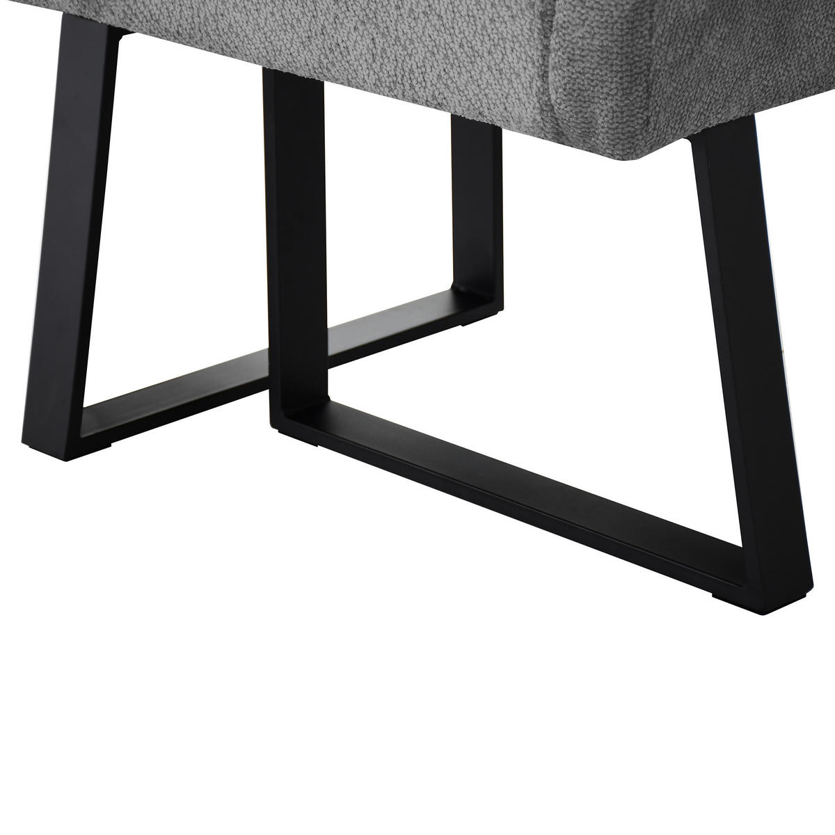 ECKBANK Cresto 212x173 cm, mit Metallbeinen, Egon-Stoff, Hellgrau - Hellgrau/Schwarz, Metall (212/173cm) - Beautysofa
