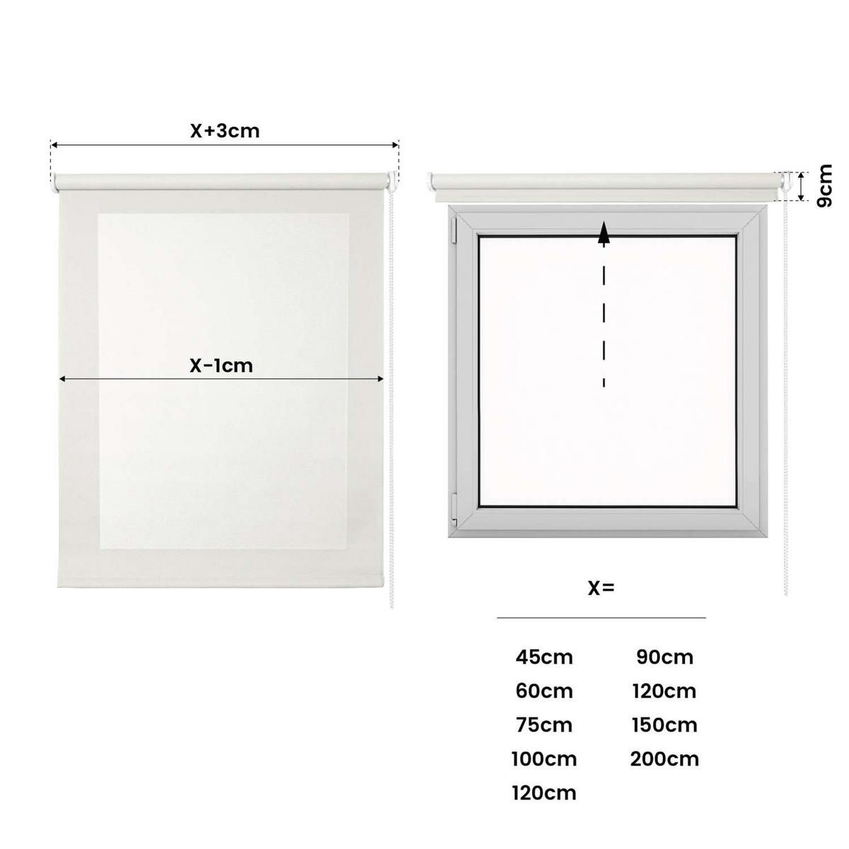 SCREEN-ROLLO| Weiß, 180 cm x 250 cm - Weiß, Kunststoff (180/250cm) - STORESDECO