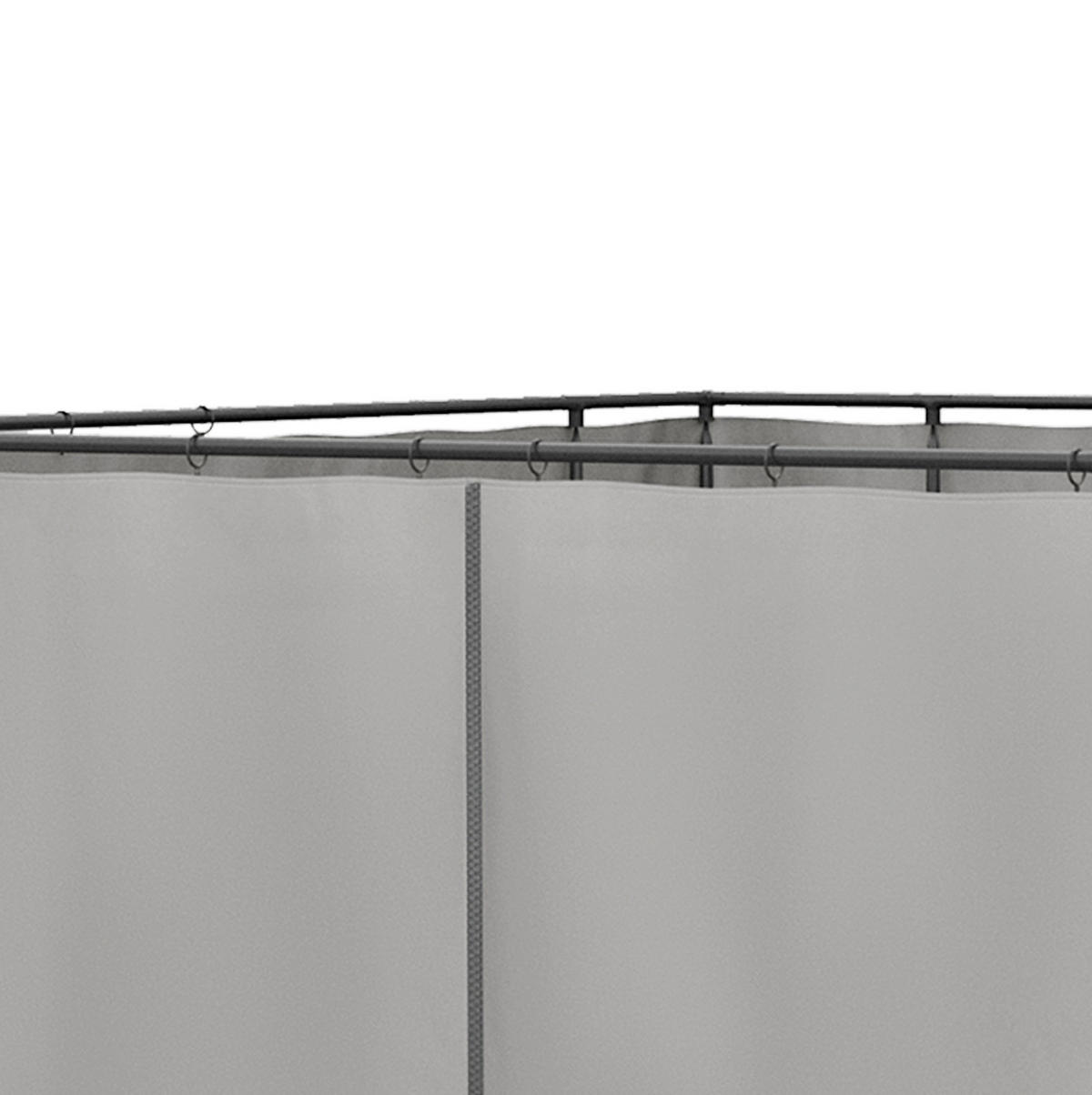 PAVILLON-SEITENWÄNDE 302/205 cm für 3x3 m Pavillons mit Reißverschluss und Haken, Polyester Hellgrau - Hellgrau, Textil (205/1/302cm) - Redom