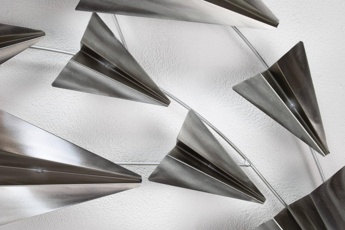 WANDDEKO Silber 126/54 cm - Silberfarben, Metall (3.75/54/5cm) - KUNSTLOFT