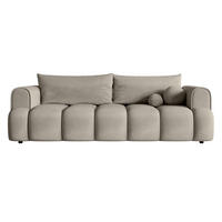 SCHLAFSOFA Dandelino Grau Velours - Schwarz/Grau, Kunststoff/Textil (250/90/112cm) - Selsey